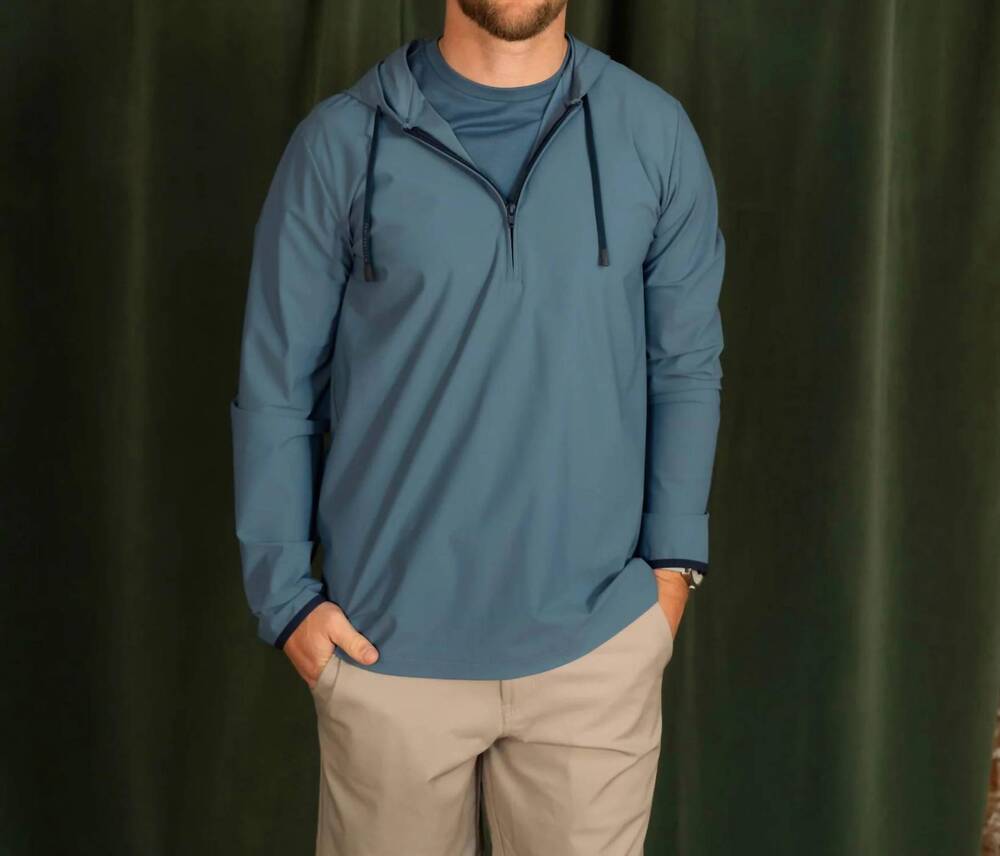NEW TRAVIS MATTHEW men's hero hour tech hoodie in bering sea